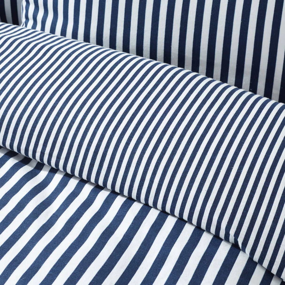 Catherine Lansfield Brushed Stripe Duvet Cover Set Navy Blue - Brushed Stripe Navy Duvet Set
