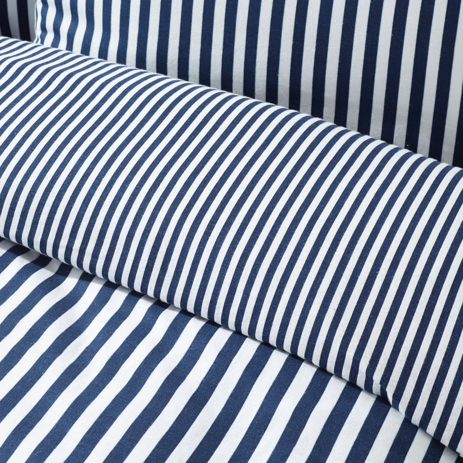 Catherine Lansfield Brushed Stripe Duvet Cover Set Navy Blue - Brushed Stripe Navy Duvet Set