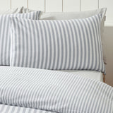 Catherine Lansfield Brushed Stripe Duvet Cover Set Silver Grey - Brushed Stripe Silver Grey Duvet Set