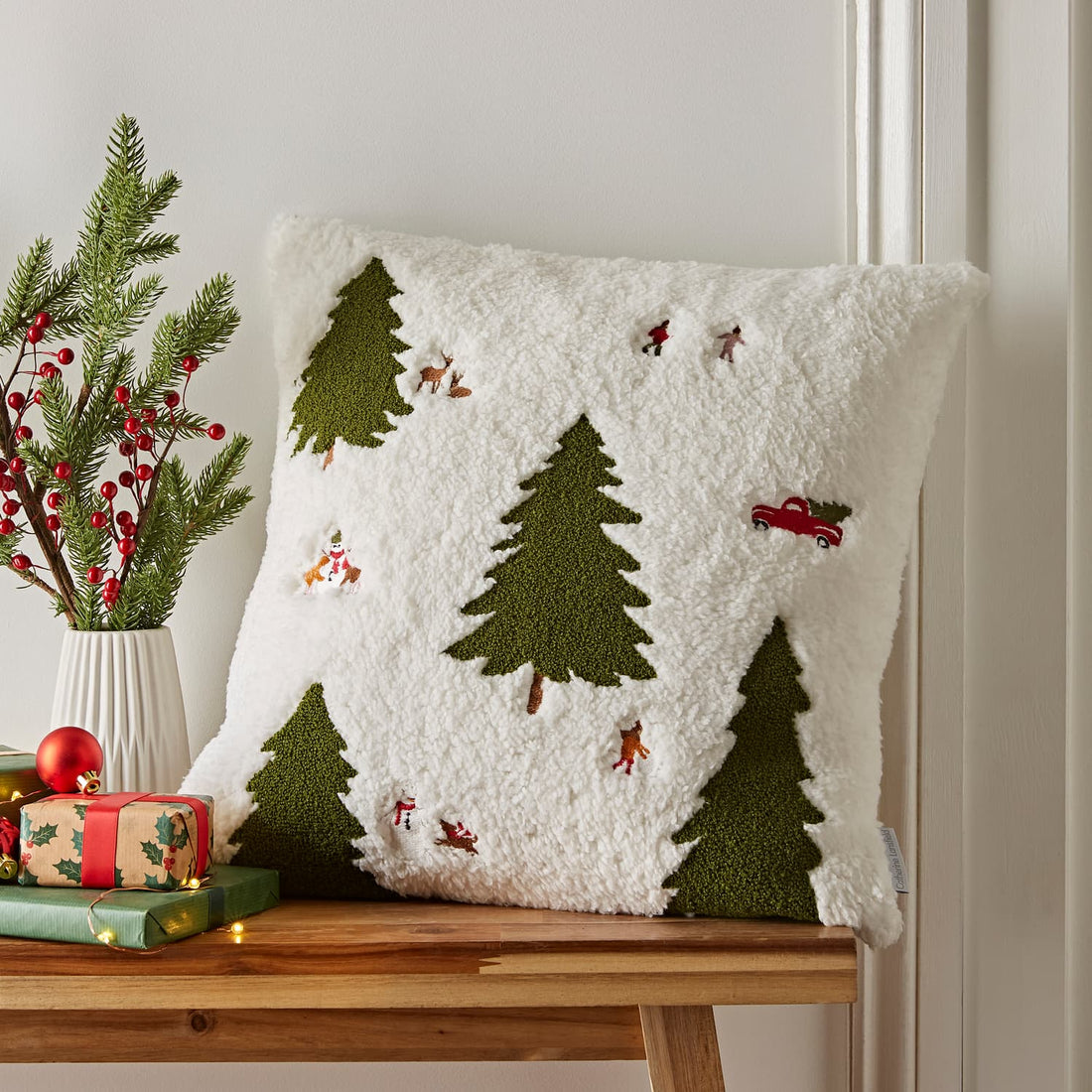 Catherine Lansfield Christmas Tree Cosy Filled Cushion