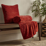 Catherine Lansfield Cosy Ribbed Filled Cushion 45cm x 45cm - Burnt Orange - Cosy Ribbed Burnt Orange Group