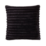 Catherine Lansfield Cosy Ribbed Filled Cushion 45cm x 45cm - Black - Cosy Ribbed Cushion Black