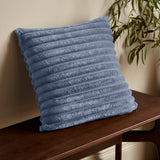 Catherine Lansfield Cosy Ribbed Filled Cushion 45cm x 45cm - Lansfield Blue