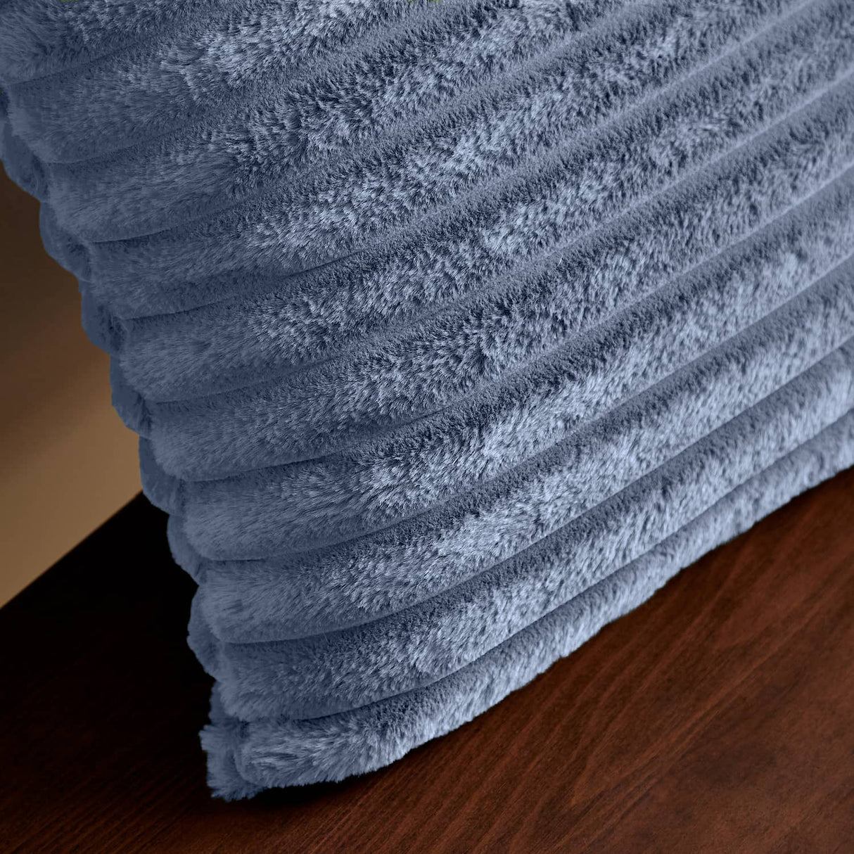 Catherine Lansfield Cosy Ribbed Filled Cushion 45cm x 45cm - Lansfield Blue - Cosy Ribbed Cushion Blue