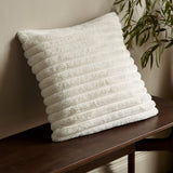 Catherine Lansfield Cosy Ribbed Filled Cushion 45cm x 45cm - Cream