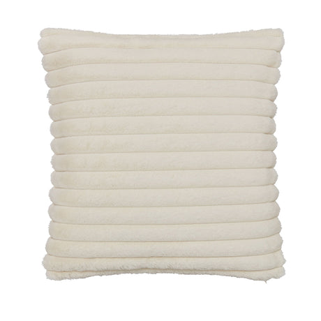 Catherine Lansfield Cosy Ribbed Filled Cushion 45cm x 45cm - Cream - Cosy Ribbed Cushion Cream