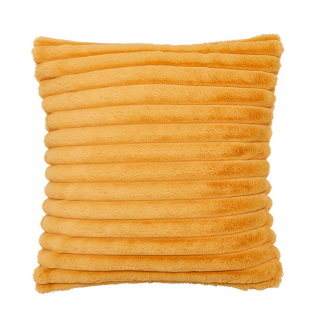 Catherine Lansfield Cosy Ribbed Filled Cushion 45cm x 45cm - Black - Cosy Ribbed Cushion Mustard