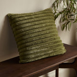 Catherine Lansfield Cosy Ribbed Filled Cushion 45cm x 45cm - Green - Cosy Ribbed Cushion Olive Green