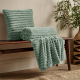 Catherine Lansfield Cosy Ribbed Filled Cushion 45cm x 45cm - Green - Cosy Ribbed Green Group