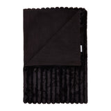 Catherine Lansfield Cosy Ribbed Velvet Throw – Black – 130cm x 170cm - Cosy Ribbed Throw Black