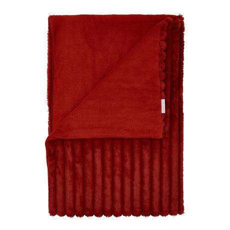 Catherine Lansfield Cosy Ribbed Velvet Throw – Burnt Orange – 130cm x 170cm - Cosy Ribbed Throw Burnt Orange