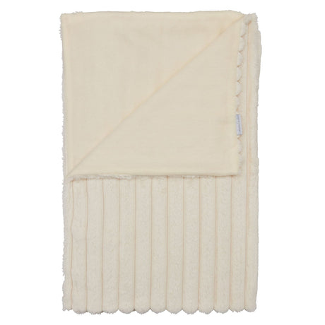 Catherine Lansfield Cosy Ribbed Velvet Throw – Cream – 130cm x 170cm - Cosy Ribbed Throw Cream