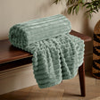 Catherine Lansfield Cosy Ribbed Velvet Throw – Green – 130cm x 170cm