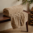 Catherine Lansfield Cosy Ribbed Velvet Throw – Natural – 130cm x 170cm
