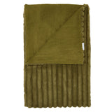 Catherine Lansfield Cosy Ribbed Velvet Throw – Green – 130cm x 170cm - Cosy Ribbed Throw Olive Green