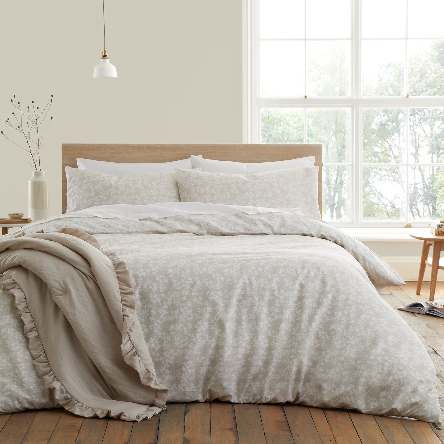 Bianca Fine Linens Shadow Leaves Duvet Cover Set
