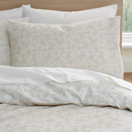Bianca Fine Linens Shadow Leaves Duvet Cover Set - Shadow Leaves Natural Duvet Set