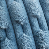 Bianca Carved Faux Fur Filled Cushion 50cm x 50cm - Blue - Carved Faux Fur Blue