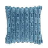 Bianca Carved Faux Fur Filled Cushion 50cm x 50cm - Blue - Carved Faux Fur Cushion Blue