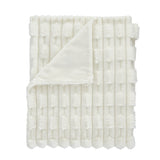 Bianca Fine Linens Carved Faux Fur Throw – Cream – 150cm x 200cm - Carved Faux Fur Throw Cream