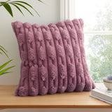 Bianca Carved Faux Fur Filled Cushion 50cm x 50cm - Pink