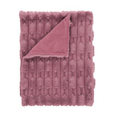 Bianca Fine Linens Carved Faux Fur Throw – Pink – 150cm x 200cm - Carved Faux Fur Throw Pink