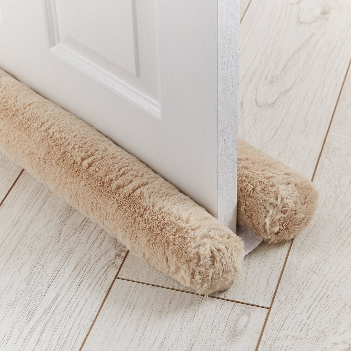 Catherine Lansfield Draught Excluder Cosy Winter Door Seal - Double Sided Draught Excluder Natural