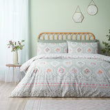 Catherine Lansfield Cameo Floral Soft Green Reversible Duvet Cover Set - Soft Green