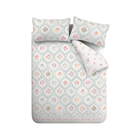 Catherine Lansfield Cameo Floral Reversible Duvet Cover Set with Pillowcase