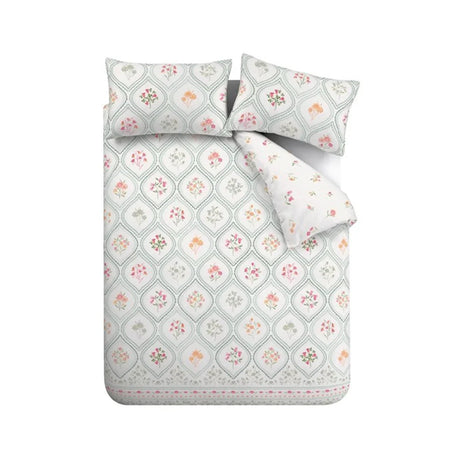 Catherine Lansfield Cameo Floral Soft Green Reversible Duvet Cover Set - Soft Green image 4