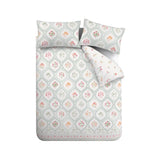 Catherine Lansfield Cameo Floral Soft Green Reversible Duvet Cover Set - Grey - Floral Green Duvet Set