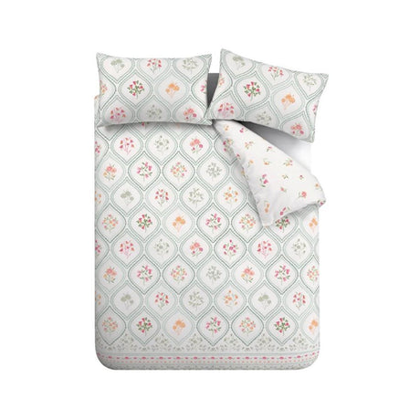 Catherine Lansfield Cameo Floral Soft Green Duvet Cover Bedding Set