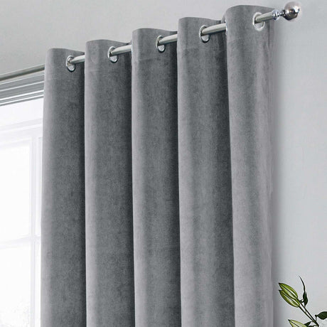 Hampton Velvet Blackout Eyelet Curtains by Enhanced Living