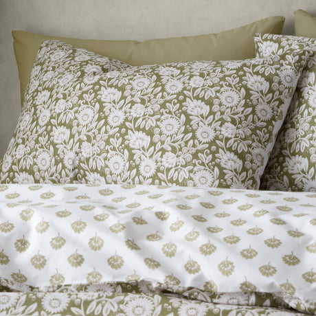 Pineapple Elephant Tangier Floral Duvet Cover Set - Tangier Floral Duvet Set Olive Green