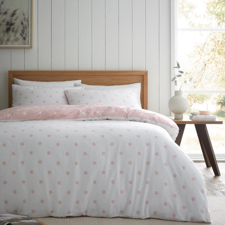 Brushed Polka Dot Duvet Cover Set by Catherine Lansfield