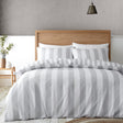 Catherine Lansfield Cove Stripe Silver Duvet Cover Bedding Set