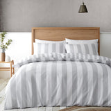 Catherine Lansfield Cove Stripe Silver Duvet Cover Bedding Set