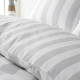 Catherine Lansfield Cove Stripe Silver Duvet Cover Bedding Set - Cove Stripe Duvet Set Silver
