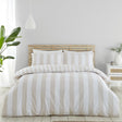 Catherine Lansfield Cove Stripe Natural Duvet Cover Bedding Set