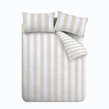 Catherine Lansfield Cove Stripe Natural Duvet Cover Bedding Set - Cove Stripe Natural