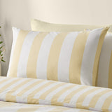 Catherine Lansfield Cove Stripe Yellow Duvet Cover Bedding Set - Cove Stripe Yellow Duvet Set