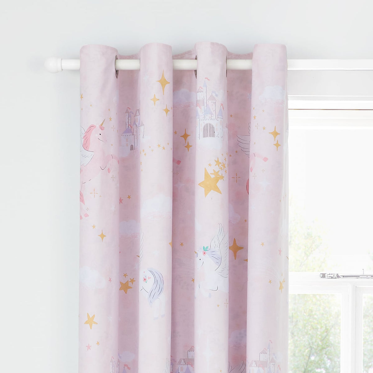 Catherine Lansfield Fairytale Unicorn Kids Eyelet Curtains Polycotton
