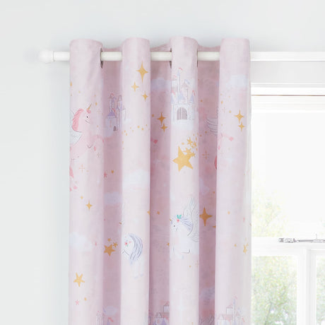 Catherine Lansfield Fairytale Unicorn Kids Eyelet Curtains Polycotton