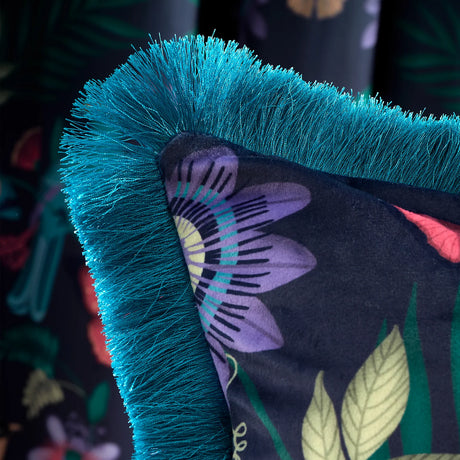 Catherine Lansfield Mya Tropical Birds Navy Blue Filled Cushion 45x45cm 2