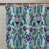 Catherine Lansfield Mya Tropical Bird Duck Egg Blue 180x180cm Shower Curtain - Mya Tropical Bird Shower Curtain