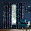 Catherine Lansfield Mya Tropical Birds Eyelet Curtains Velvet