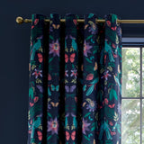 Catherine Lansfield Mya Tropical Birds Eyelet Curtains Velvet - Mya Tropical Floral Curtain