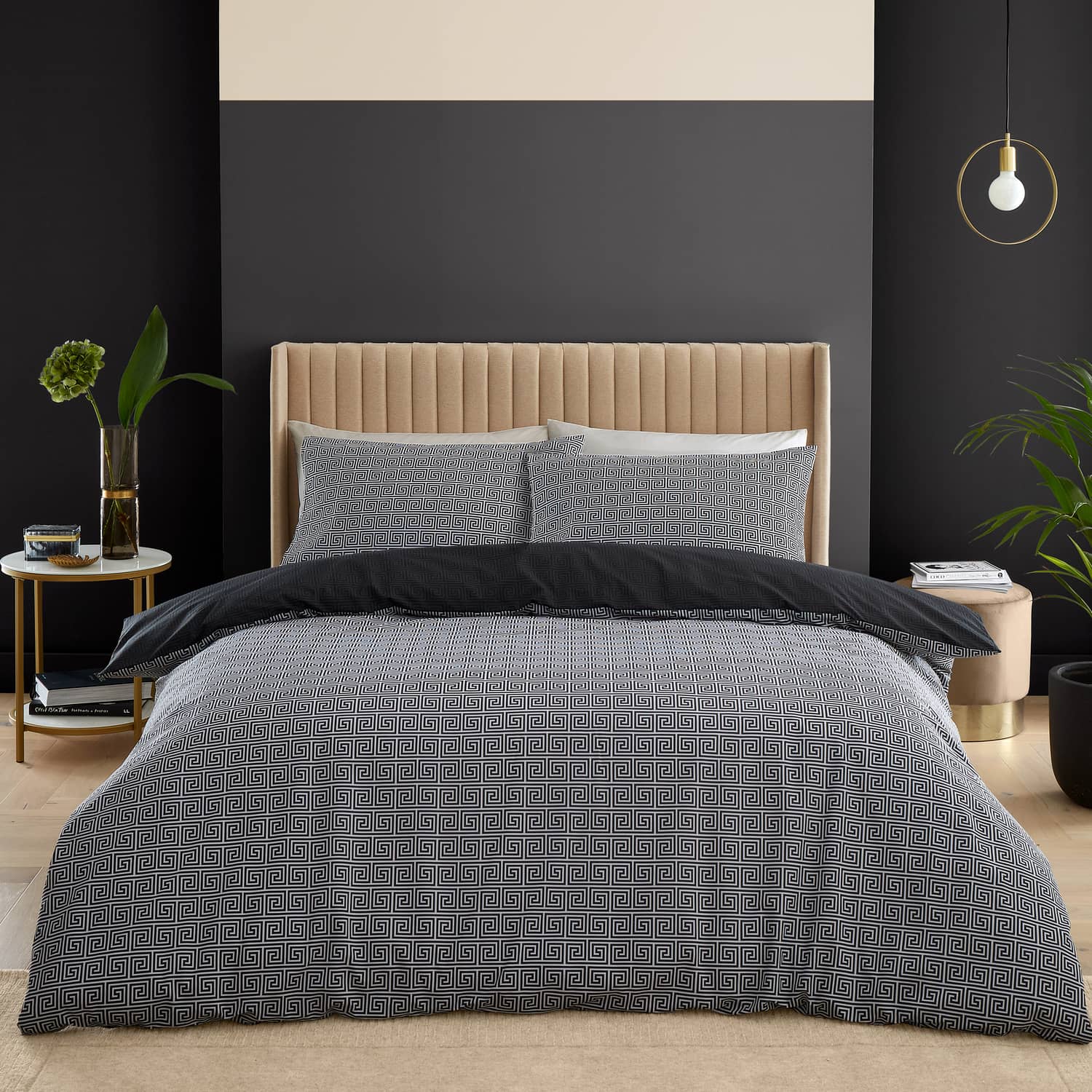 Catherine Lansfield Artemis Duvet Cover Set - Artemis Greek Key Duvet Set