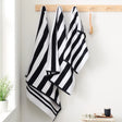 Bianca Reversible Stripe 600gsm Cotton Jacquard Towels - Black