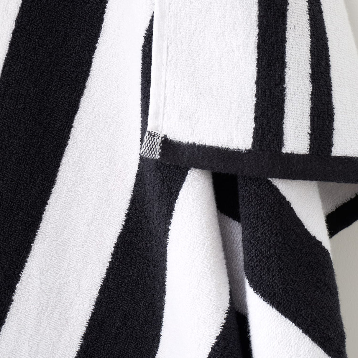Bianca Reversible Stripe 600gsm Cotton Jacquard Towels - Black - Reversible Jacquard Black Towels